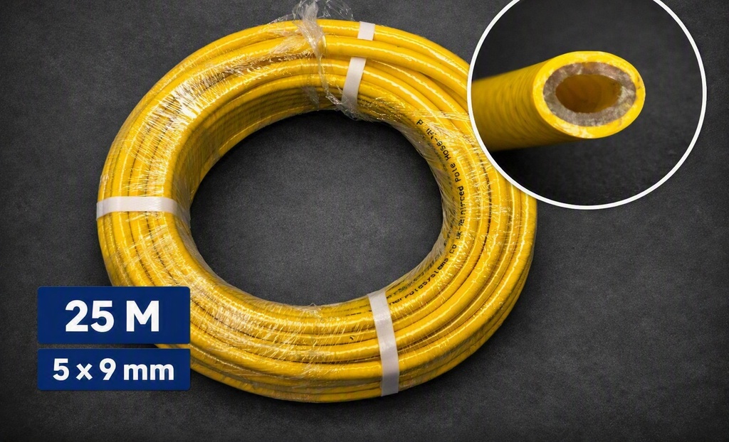 Steelslang geel 5mm x 25M