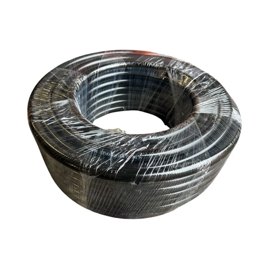zwarte PVC slang 12mm - 1/2″ met textiel inlage