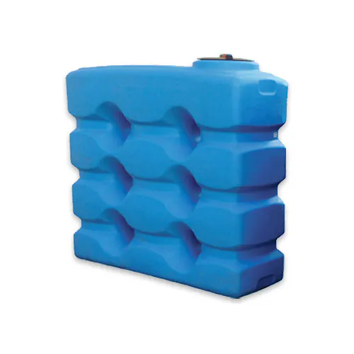 Platte muurtank (blauw)